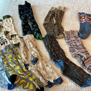 Colorful Men's Patterned Socks Collection 9 pairs